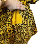 En Saison Leopard Midi Dress with Ruffle Collar size Large Yellow Photo 1