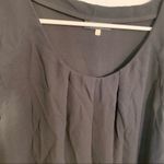 Alfani  Scoop Neck Blouse Black Chiffon Cap Sleeve Photo 2