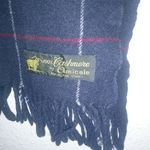 Amicale Italian Cashmere Navy Red Plaid Scarf Photo 2