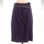 Anthropologie Girls From Savoy Purple Violet Pencil Skirt Velvet Belt Size 4 Photo 3