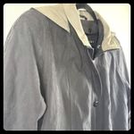 VTG Fleet Street Women's Vintage Black Trench Coat Rain Jacket Size 12 90's Gray Photo 3