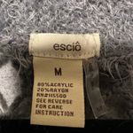 Esciô Grey Fuzzy Crochet Back Cardigan Sweater Women's Size M Open Front Gray Size M Photo 1