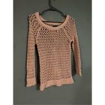 American Eagle  Pink Crochet Scoop Neck Sweater Size XS Photo 1