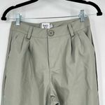 Princess Polly  Women's Pleated High Rise Charly Straight Pants Sage Green Size 6 Photo 4