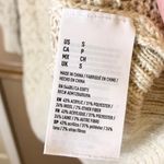 American Eagle Wool Blend Open Knit Scoop Neck Metallic Glitter Sweater Beige S Photo 3