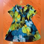 Sunny Leigh  blue green short sleeve blouse Photo 0