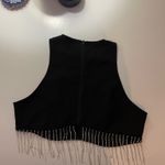 SheIn Black Beaded Fringe Tank Top Photo 3