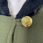 Womens Hooded Cape Fleece Poncho Fur Trim Green Size OS Le Moda u Photo 2
