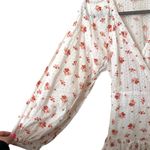 MAIA BERGMAN Floral‎ Eyelet Wrap Mini Dress Sz XL White Photo 3