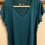 Xersion  Teal Blue Green V Neck Workout Tee Photo 0