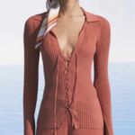 Cult Gaia  Faye Jasper Long Sleeve Ribbed Knit Top Size XS Photo 3