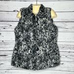 Dennis Basso NWOT Size L Gray - Animal Print Faux Fur Reversible Vest Jacket Photo 0