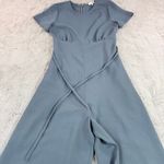 Wilfred  Juin Wide Leg Jumpsuit Short Sleeve Belted Full Length Slate Blue Size 2 Photo 12