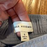 Free Assembly blue linen blend pleat front pull on short small Photo 7