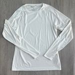 L.L. Bean Simple Soft Base Layer Crew Tee Sea Salt / Cream Size Medium White Photo 2