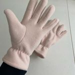 Women’s pale pink soft fleece elastic cuff thick‎ winter gloves Photo 1