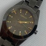 DKNY  women wrist watch quartz analog black tone MOP dial all stainless running Photo 1