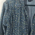 Denim & Co  Vintage Blue Jean Pleated Khaki Floral Vine Jacket Womens Medium Photo 5