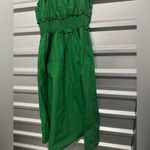 Sugar Lips Smocked Strap Poplin Midi Dress Green Size Medium Photo 4