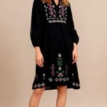 Johnny Was $398 NWOT  Embroidery Linen Blend Long Sleeves Midi Dress Size S Photo 0