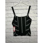 Vince Camuto NWT Womens Black Striped Square Neck Tank Top M. Photo 2