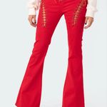 Edikted Tie Up Flare Pants Photo 3