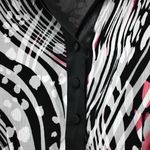 Bob Mackie  Wearable Art Silk Long Sleeve Button up Chic Classy Elegant Blouse M Photo 3