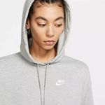 Nike Sportswear Cropped Round Hem Grey Hooded Jersey - Size Small Photo 2