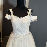 Women’s Short White Off the Shoulder Prom Party Dress Corset Back Size 2 *READ Photo 1