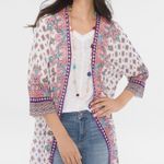 Chico's Chico’s Mixed Print Long Cardigan Size M/1 Boho Bohemian Printed Festival Fall Photo 2