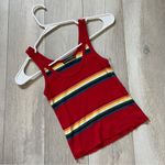 Brandy Melville Rainbow Crop Tank Top Red (One Size) colorful casual stretch Photo 0