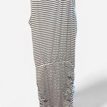 Sundry  by Anthropologie Striped Sleeveless Racerback Ruched Skirt Mini Dress Photo 0