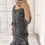 Tory Burch Printed Ruffle Dress Navy Soleil Photo 3