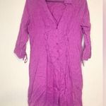 Two Star Dog TSD Hemp Linen Button Up Dress Size M Purple Size M Photo 0