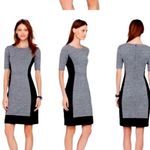 J.Crew  Color block stretch Sheath Black and Grey Dress. short sleeve,size S Photo 8