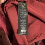 ASOS LUXE Curve Satin Shiny Wide Leg Jumpsuit Size 14 Wine/Burgundy Off Shoulder Red Photo 7