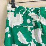Ann Taylor Floral Satin Shorts Green and White 6P New with Tags (no belt) Photo 3