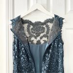 Tadashi Shoji Teal Sequin Illusion Sheath Knee Length Pailette Cocktail Dress 8 Photo 90