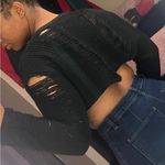 Hot Topic Black Fringe Knit Crop Top sweater Photo 3