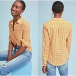 Anthropologie  Maeve Petrin Button Down‎ Shirt Geometric Floral Orange Size 0 Photo 1
