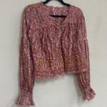 Free People  Floral Blouse in Pink and Yellow Photo 4
