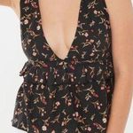 Urban Outfitters Karen Linen Ruffle Babydoll Top Floral Sz Small Photo 0