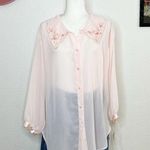 Vintage Etienne NWT Pink Floral Embellished Top S Photo 0