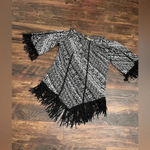 Cinco Ranch Womens Black/White Long Sleeve Tassel Dress Size Large Black Photo 3