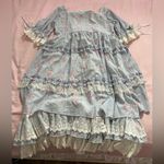 Lolita Blue and White Rococo Marie Antoinette Lace Midi Dress Size M Photo 4