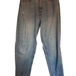 H&M Medium Denim Ultra High Waist Loose Fit Mom Jeans Slight Distress Size 6 Photo 0