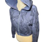 Buff Bunny Collection Cropped Zip Up Hoodie Charcoal Leaf Print Athleisure M Gray Size M Photo 6