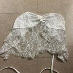 SheIn White Lace Strapless Top  Small Photo 0