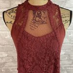 Maurice's  Burgundy tank with lace overlay Photo 2