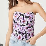 Forever 21 NWT Floral Strapless Corset Top Photo 0